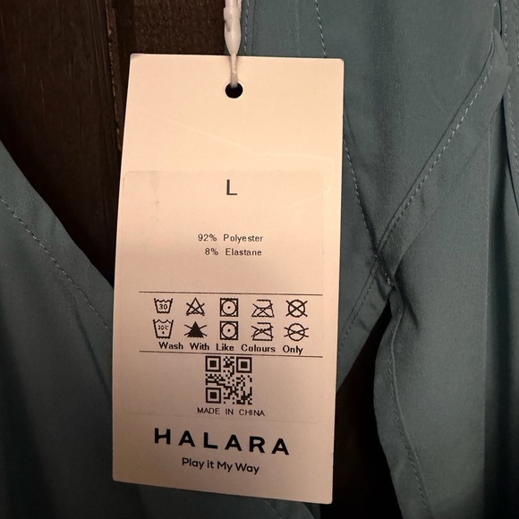 NWT Halara Womens Play It My Way T-Back Dress Stretch Sz LG Athleisure Sea Foam - Picture 6 of 8